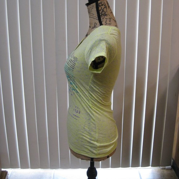 NWOT Express yellow graphic tee t shirt top XS extra small - Picture 3 of 6